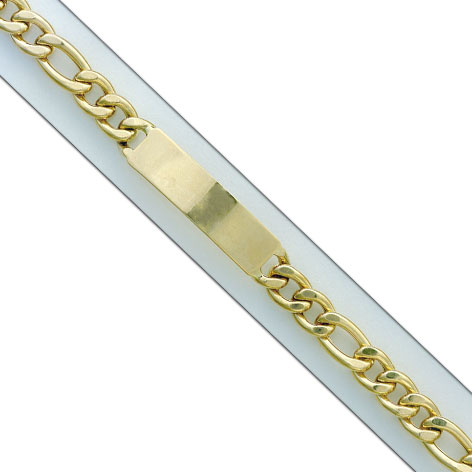 PULSERA HUECA 3X1 CON PLACA ORO 18KL