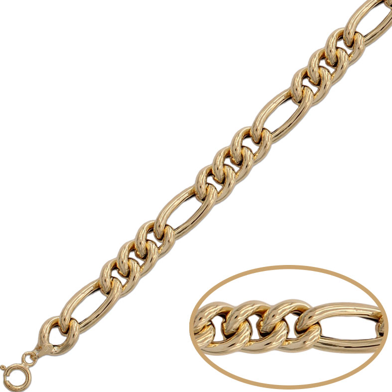 PULSERA HUECA 3x1 ORO 18KL - 9MM