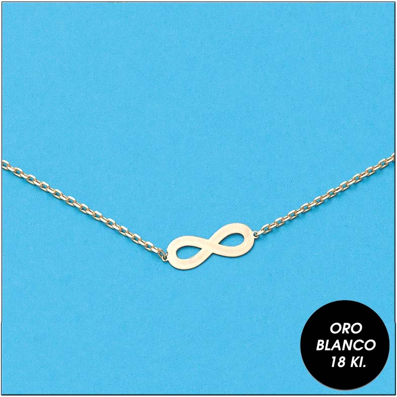 PULSERA INFINITO ORO BLANCO 18KL