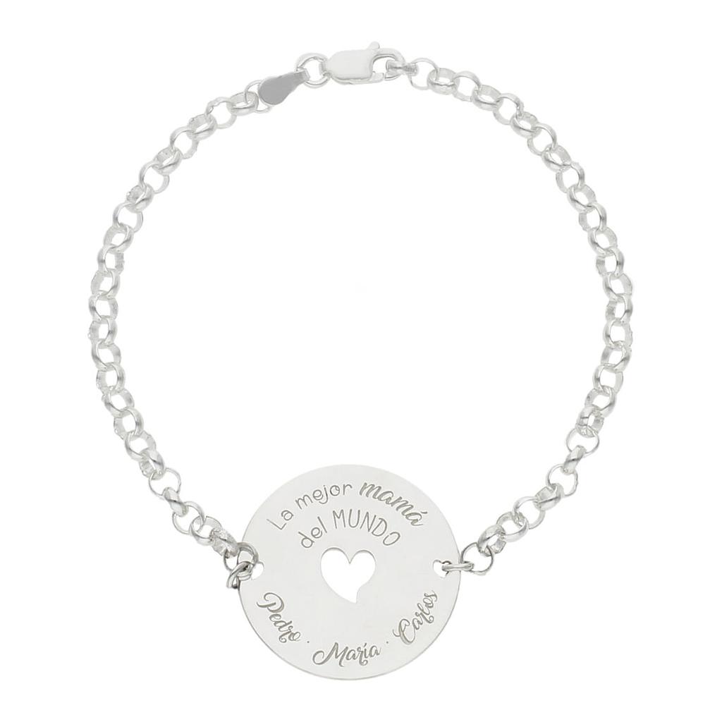 PULSERA MAMA + FRASE PLATA 925MM