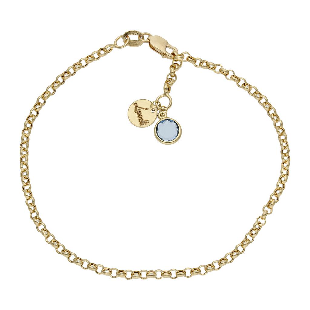 PULSERA MI HISTORIA 2.50MM ORO 18KL - AZUL