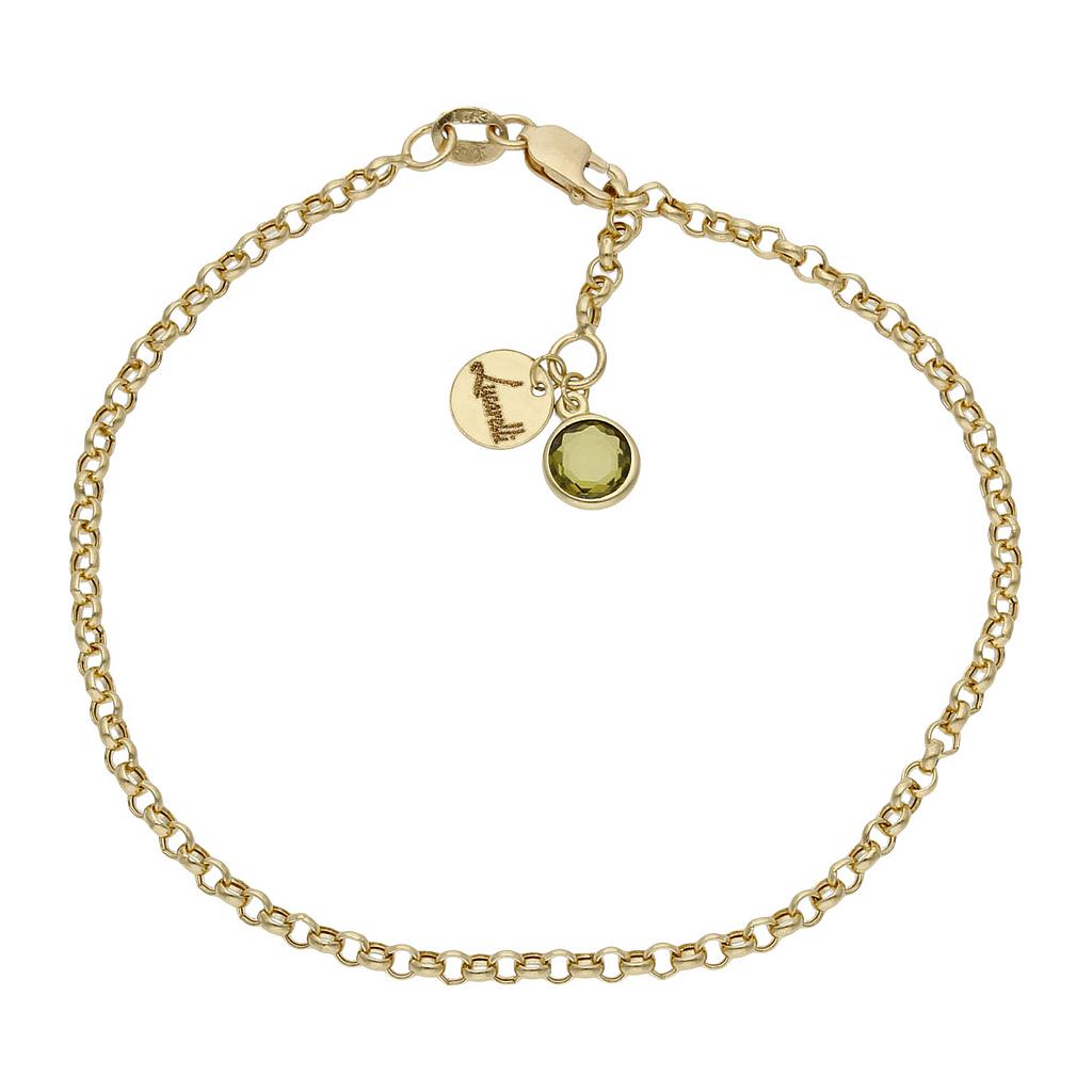 PULSERA MI HISTORIA 2.50MM ORO 18KL - VERDE