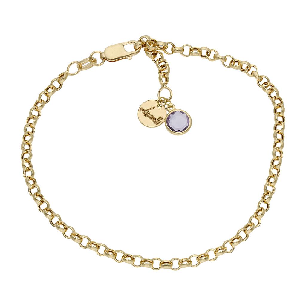 PULSERA MI HISTORIA 3MM ORO 18KL - LILA