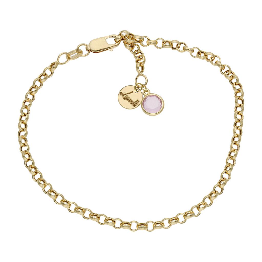 PULSERA MI HISTORIA 3MM ORO 18KL - ROSA