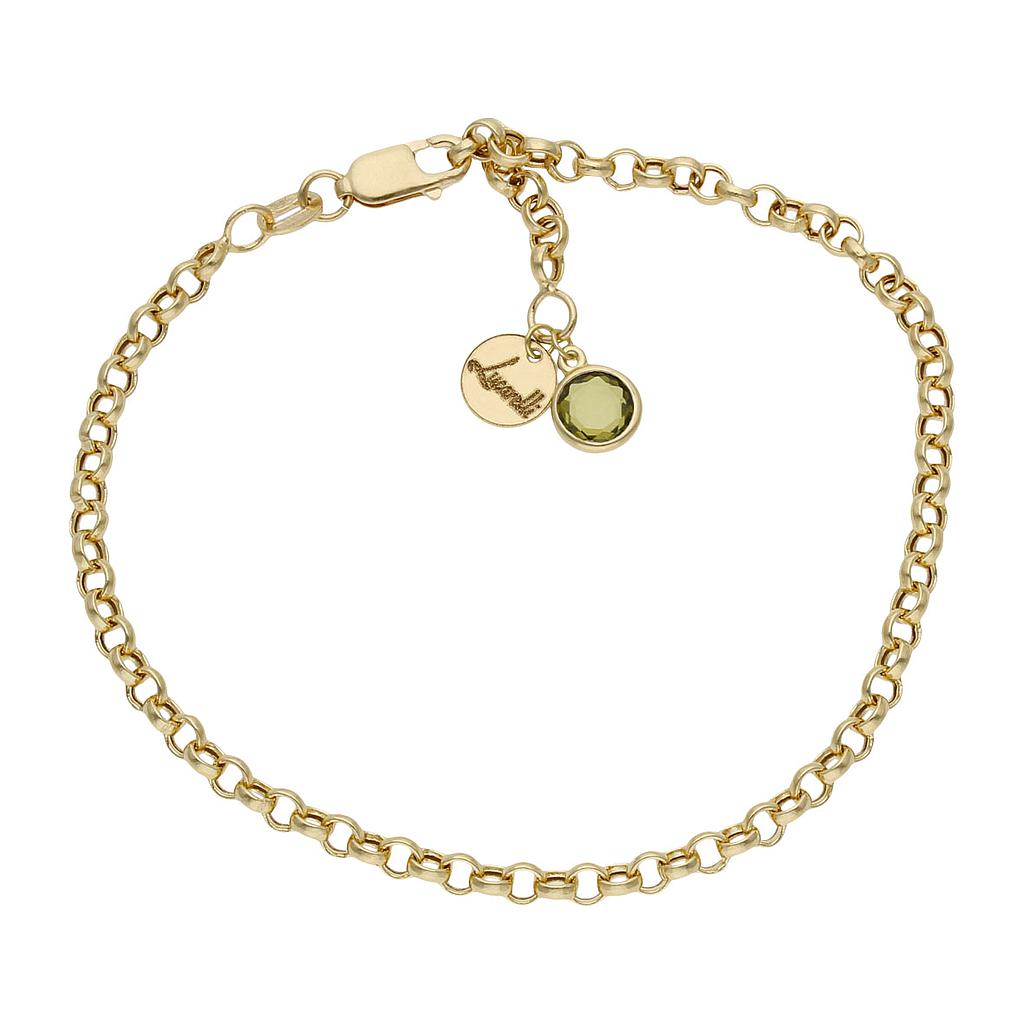 PULSERA MI HISTORIA 3MM ORO 18KL - VERDE