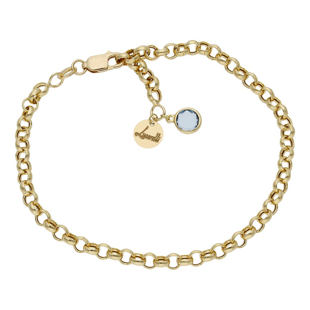 PULSERA MI HISTORIA 4MM ORO 18KL - AZUL