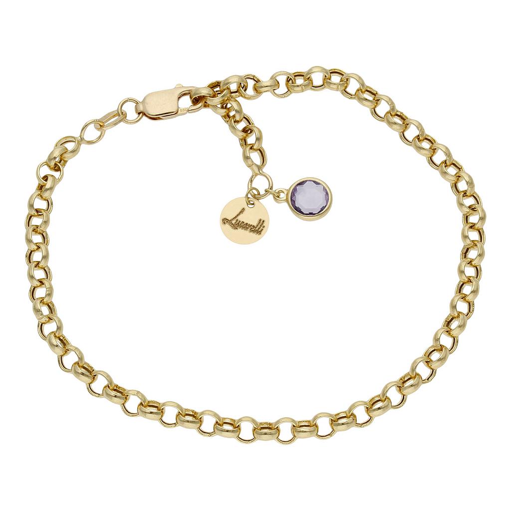 PULSERA MI HISTORIA 4MM ORO 18KL - LILA