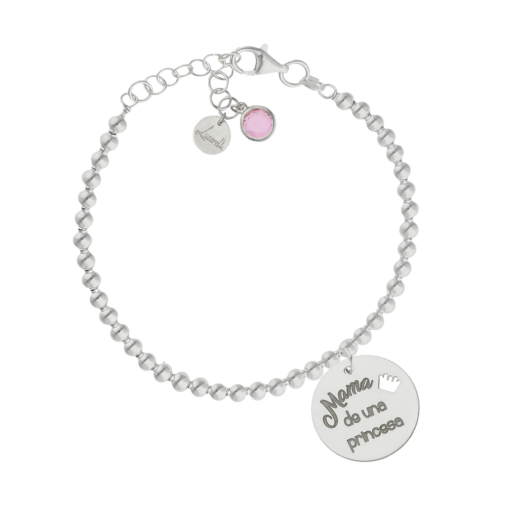 PULSERA MI HISTORIA BOLAS PRINCESA PLATA 925MM