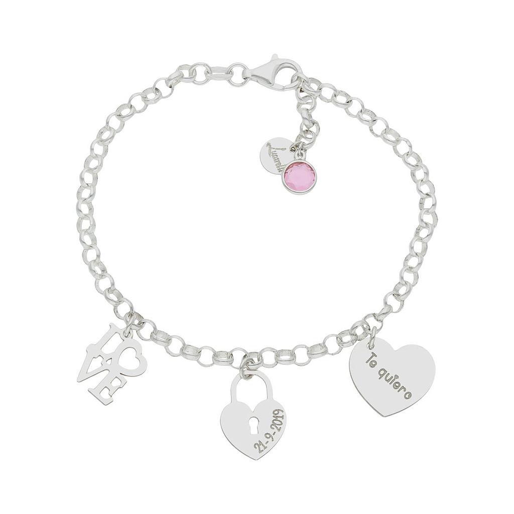 PULSERA MI HISTORIA LOVE PLATA 925MM