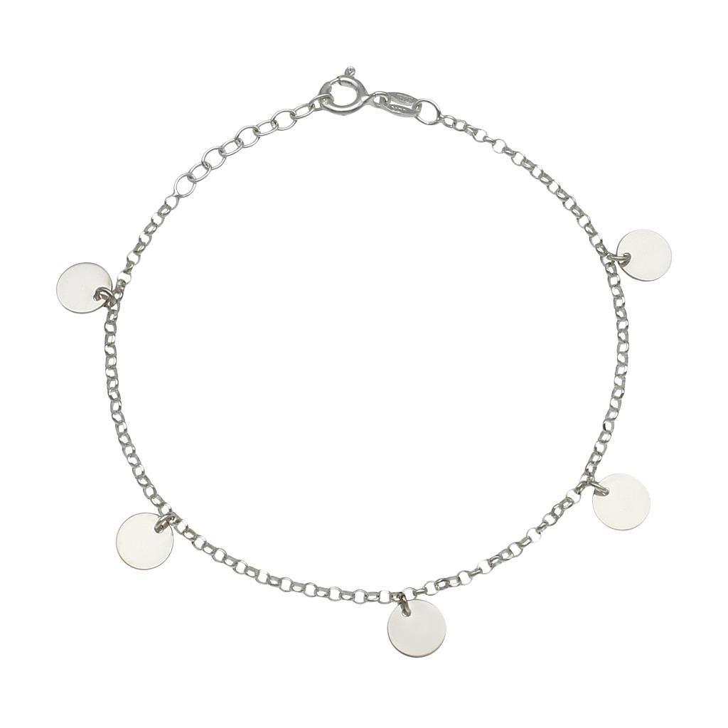 PULSERA MINI CHARMS CIRCULOS PLATA 925MM