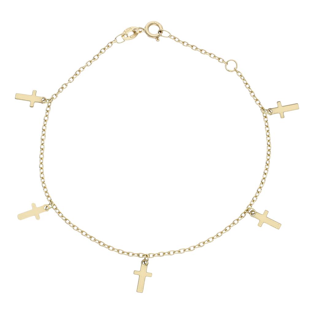 PULSERA MINI CHARMS CRUCES ORO 18KL