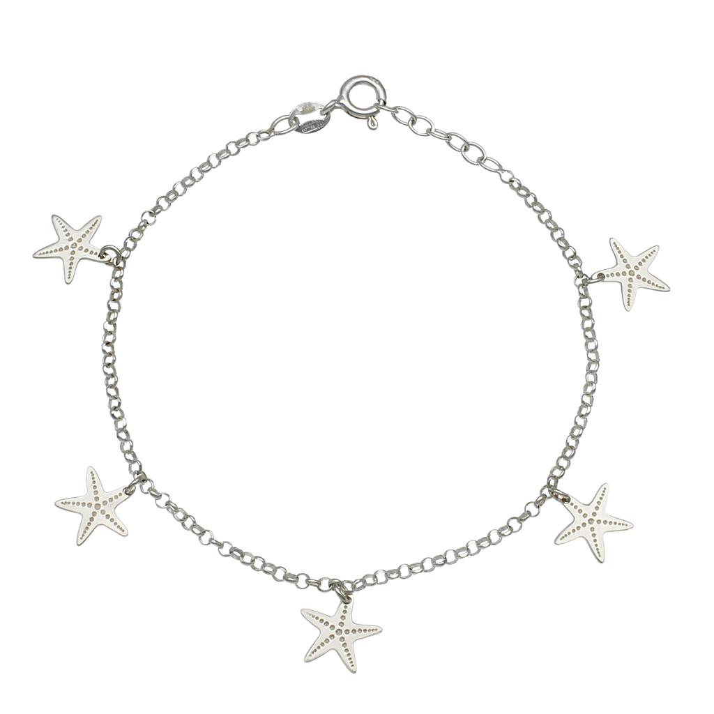 PULSERA MINI CHARMS ESTRELLA MAR PLATA 925MM