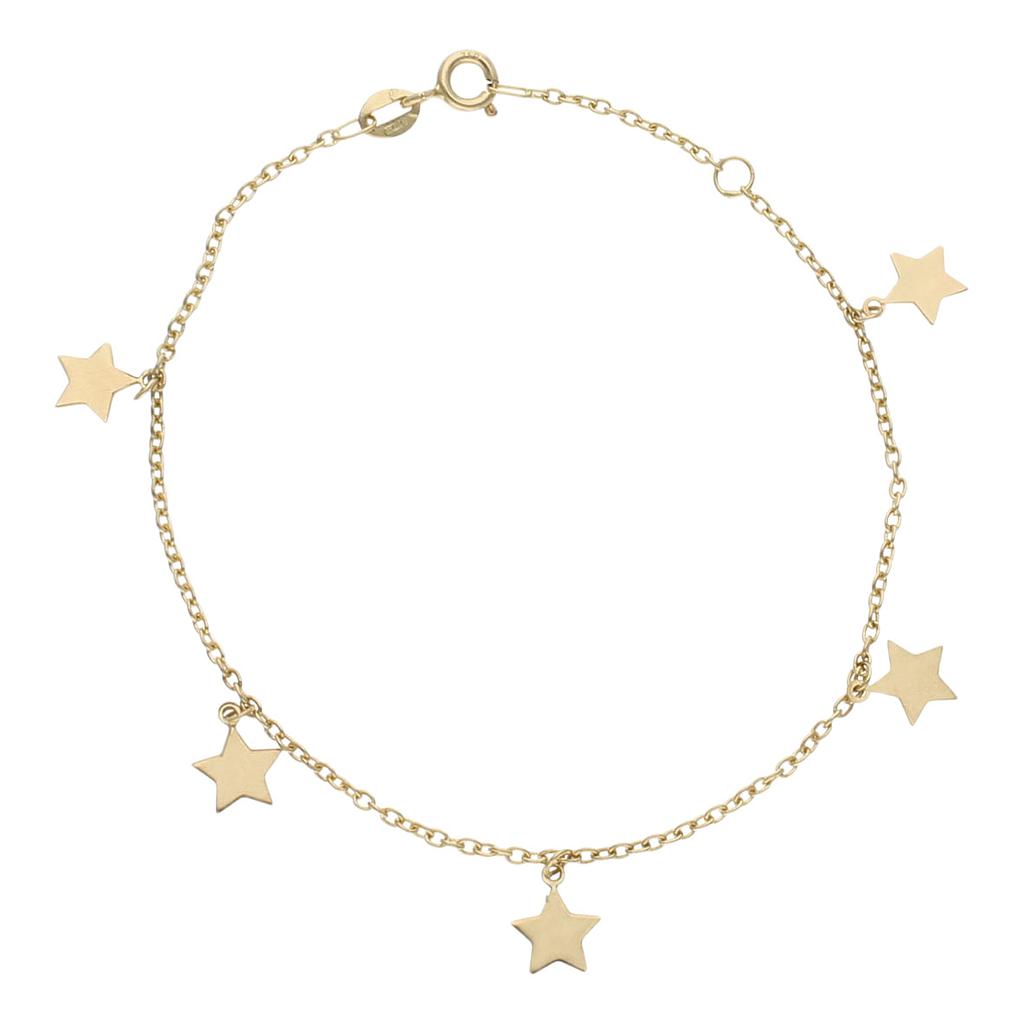 PULSERA MINI CHARMS ESTRELLAS ORO 18KL