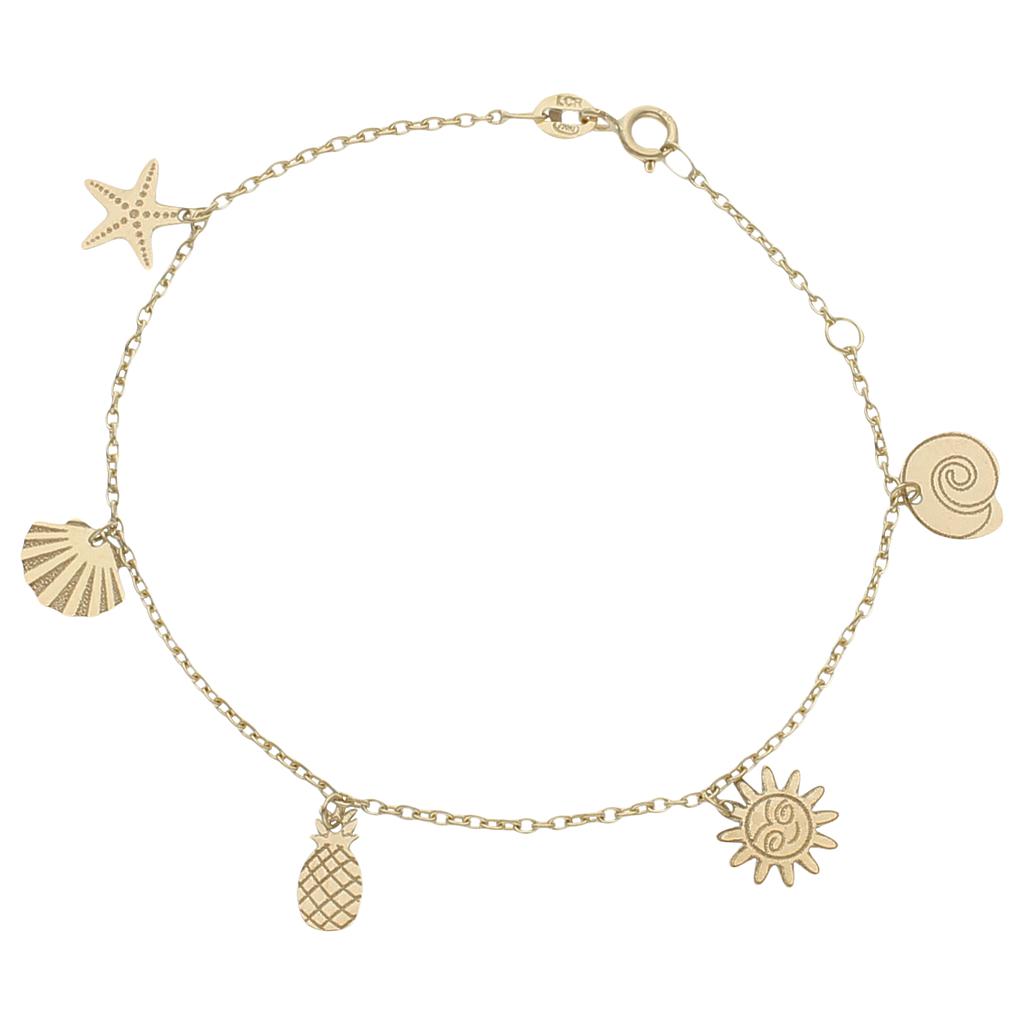 PULSERA MINI CHARMS MIX ORO 18KL