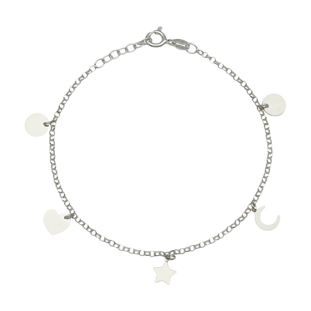 PULSERA MINI CHARMS MIX PLATA 925MM