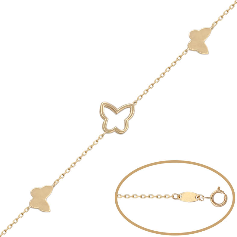 PULSERA ORO 18KL - 3 MARIPOSAS