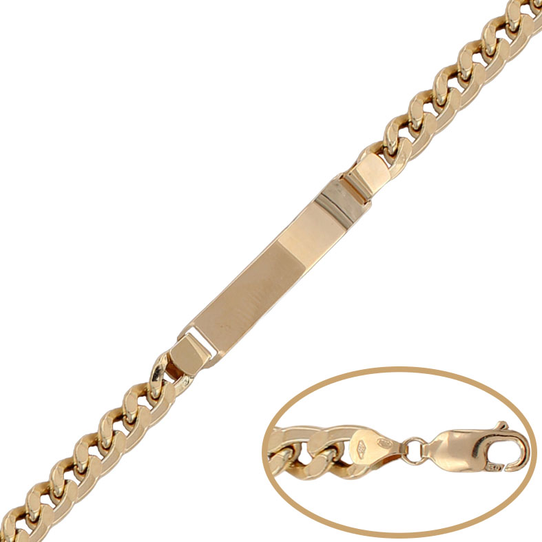 PULSERA ORO 18KL BARBADA PLACA- 7MM