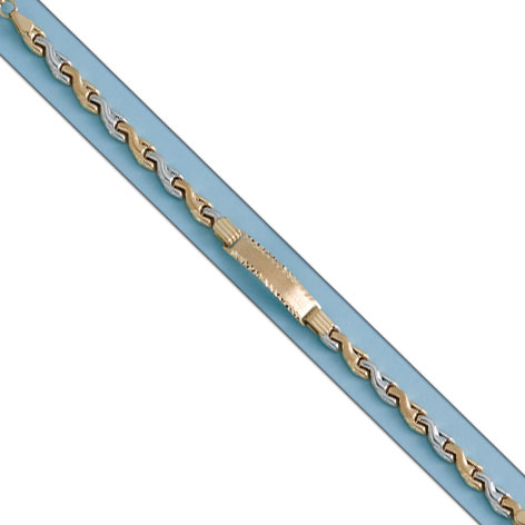 PULSERA ORO 18KL BICOLOR CON PLACA