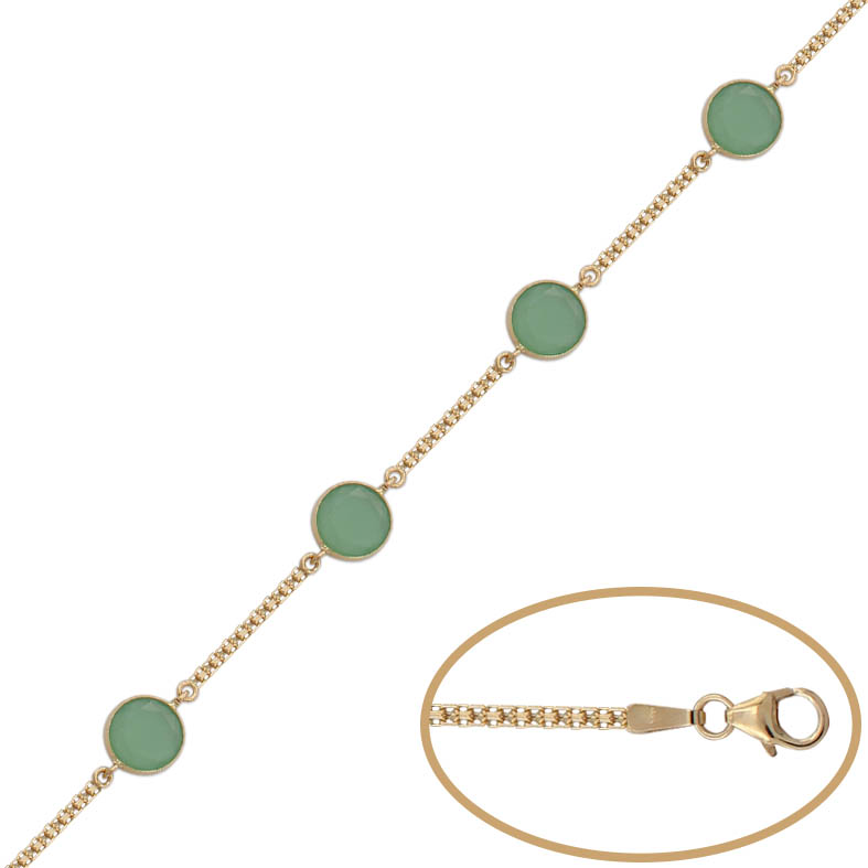 PULSERA ORO 18KL BISMARK PIEDRA VERDE