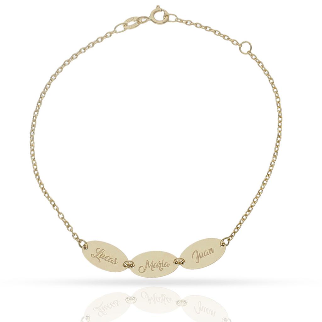 PULSERA ORO BLANCO 18KL CHAPAS OVALADAS (copia)