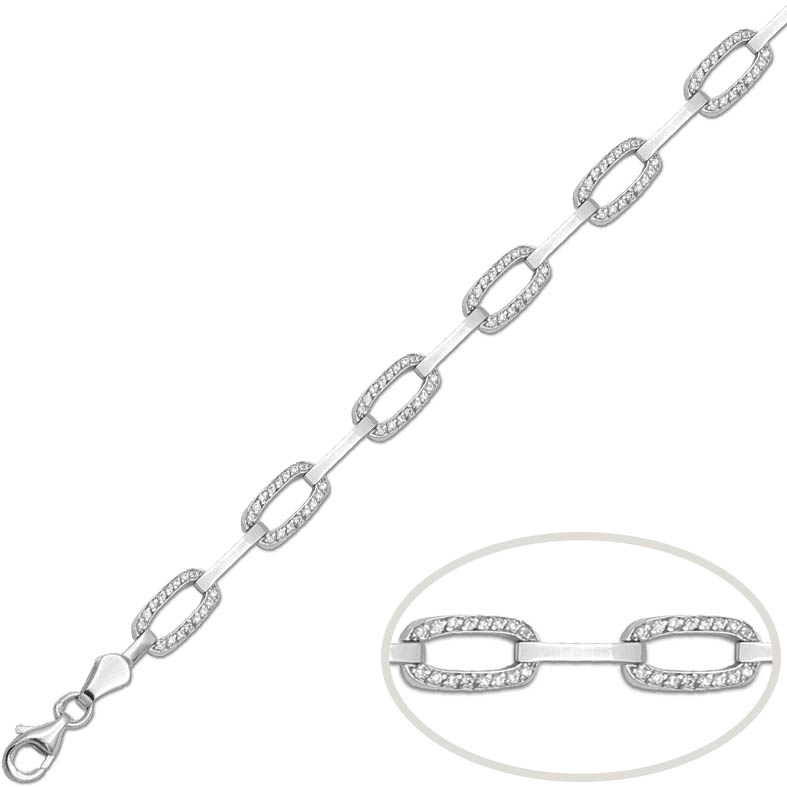 PULSERA ORO BLANCO 18KL CIRCONITAS