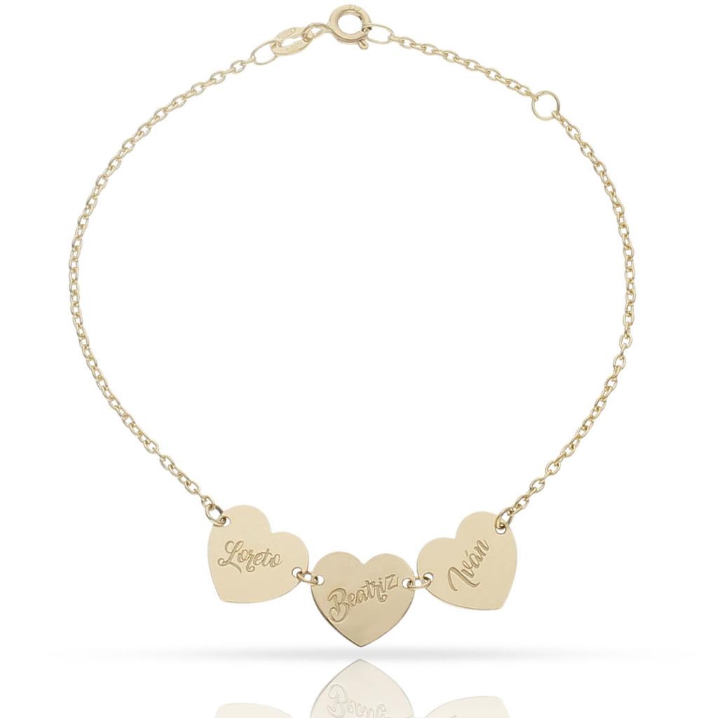 PULSERA ORO BLANCO 18KL CORAZONES (copia)