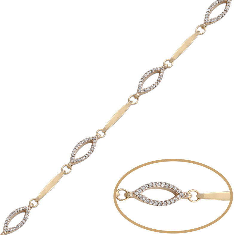 PULSERA OVAL ORO 18KL CIRCONITAS