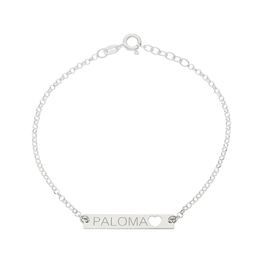 PULSERA PLATA 925MM CHAPA + FRASE