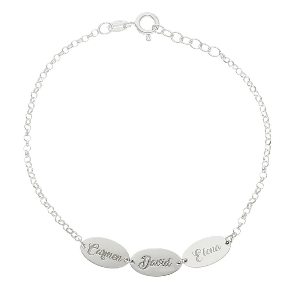 PULSERA PLATA 925MM CHAPAS OVAL