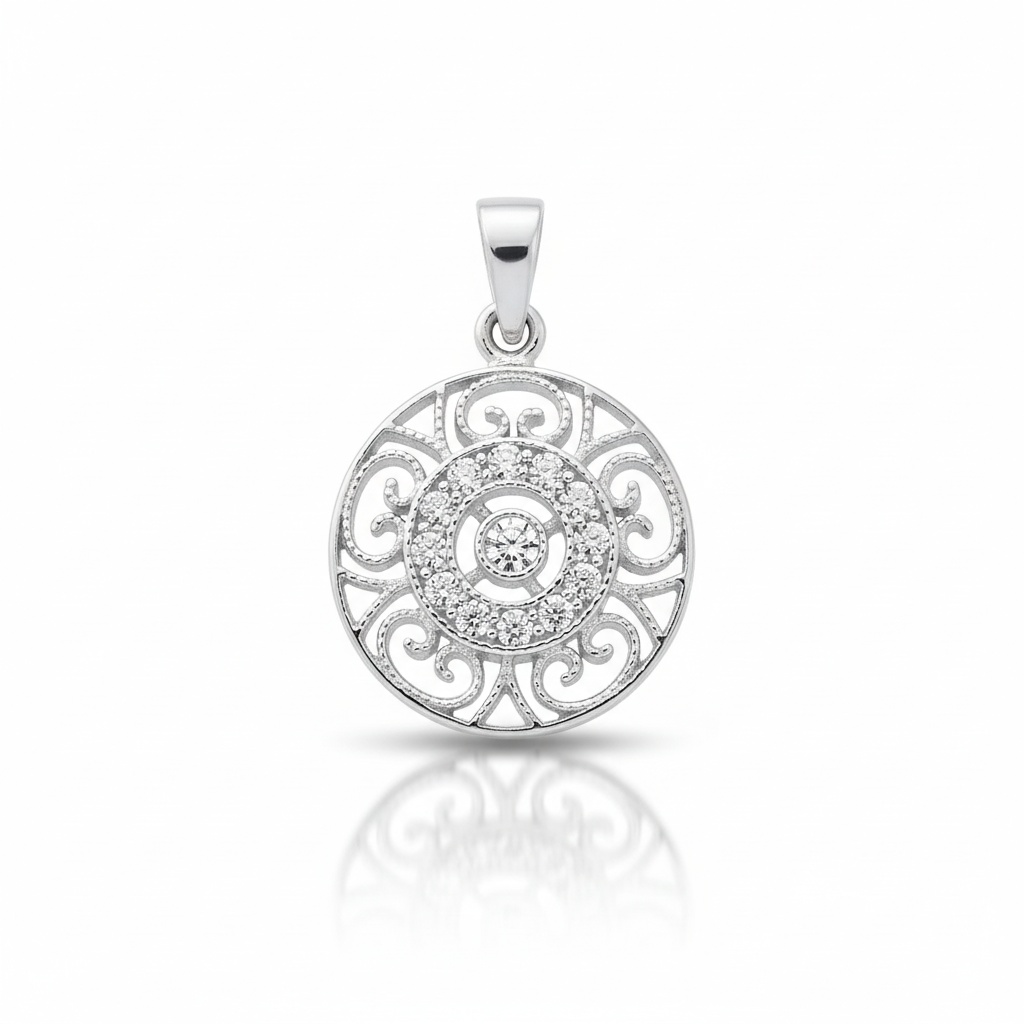COLGANTE ORO BLANCO 18KL DIAMANTES