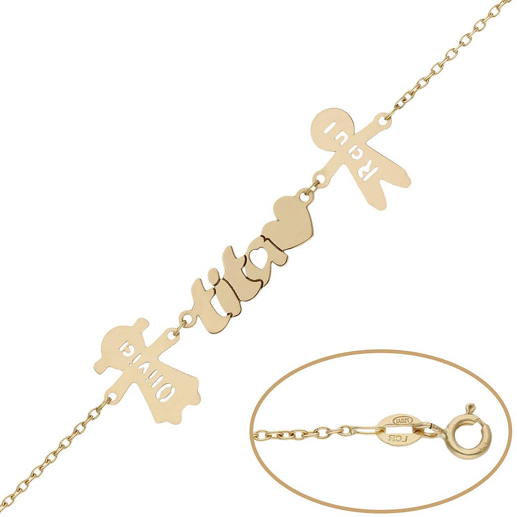 PULSERA TITA + NIÑOS ORO 18KL