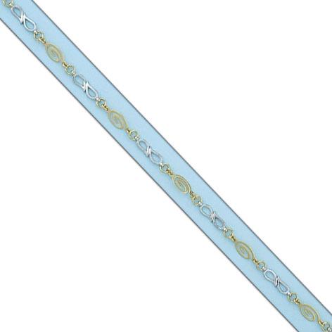 PULSERA TOBILLERA BICOLOR ORO 18KL