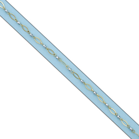 PULSERA TOBILLERA BICOLOR ORO 18KL
