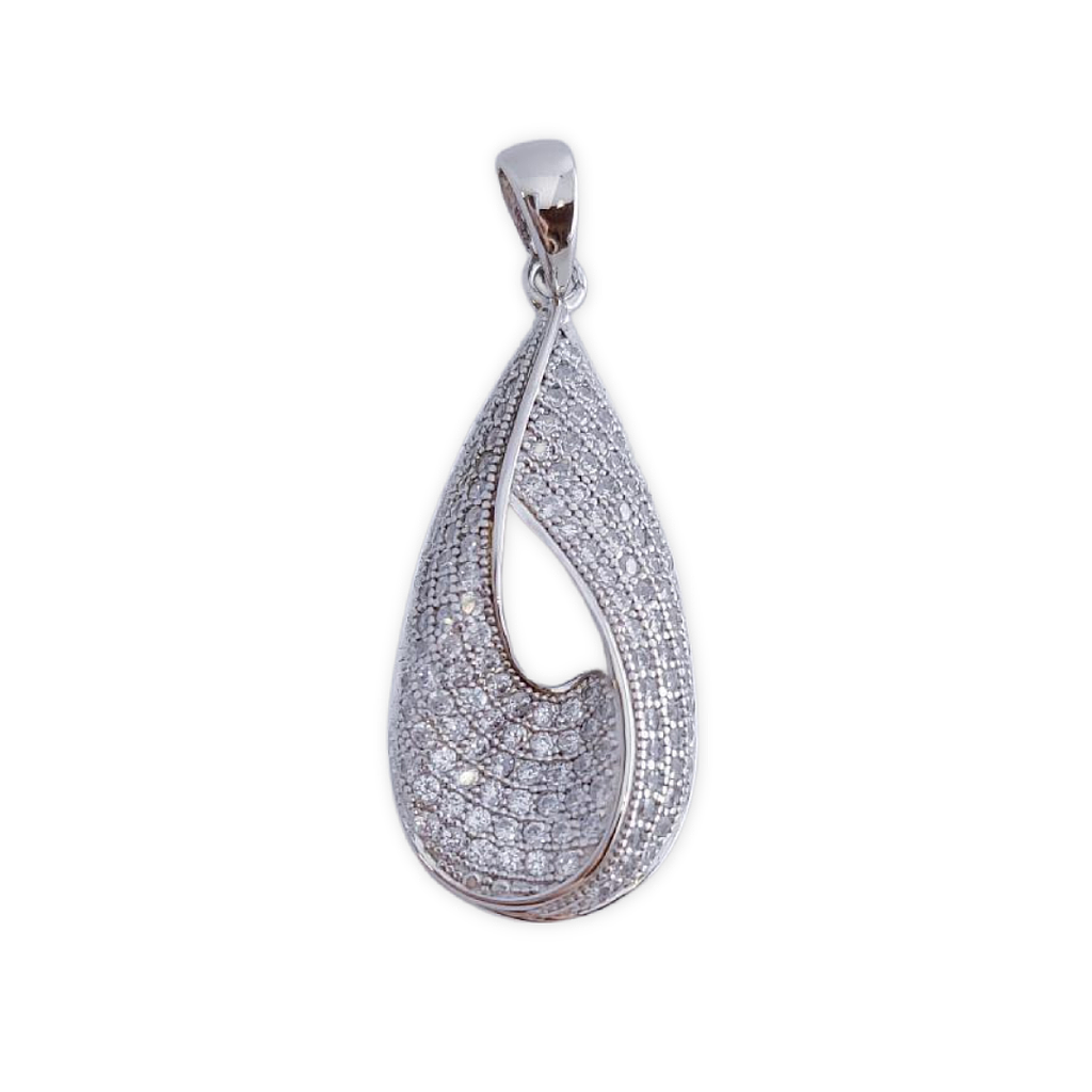 COLGANTE PLATA 925MM LAGRIMA CIRCONITAS