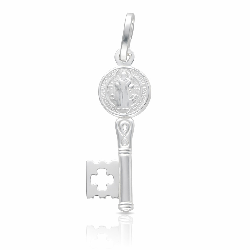 COLGANTE PLATA 925MM LLAVE SAN BENITO - 7x20MM