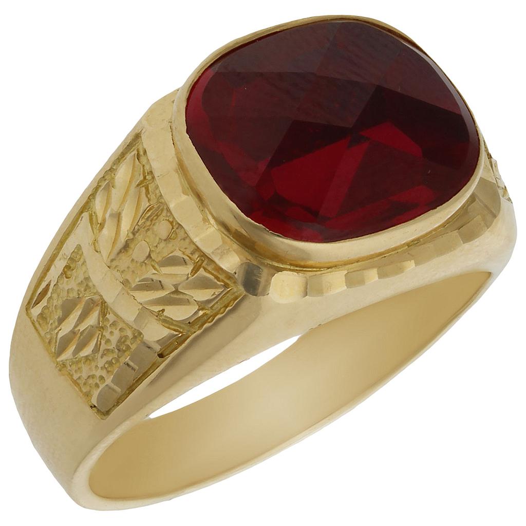 SELLO ORO 18KL PIEDRA ROJA