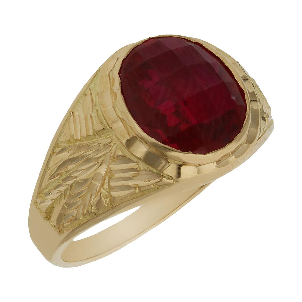 SELLO ORO 18KL PIEDRA ROJA