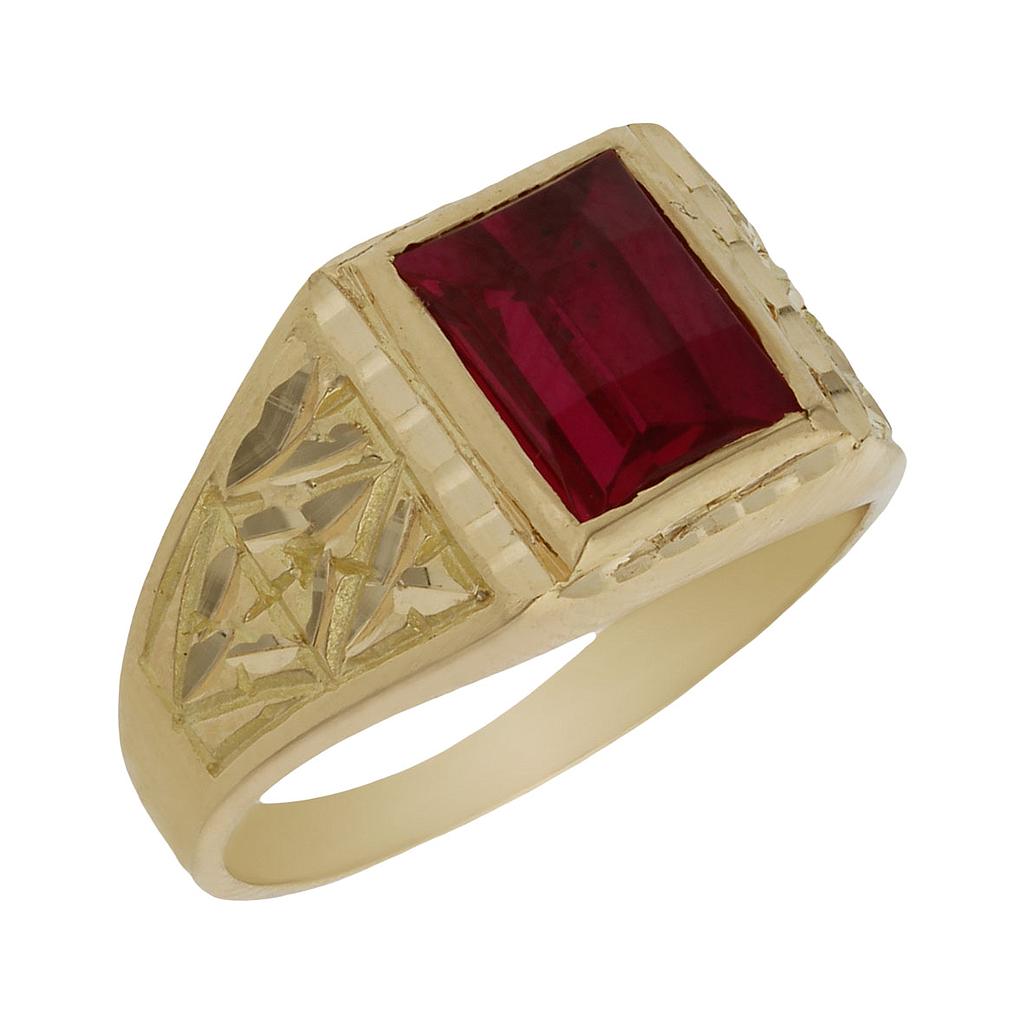 SELLO ORO 18KL PIEDRA ROJA - AGOTADO TEMPORALMENTE