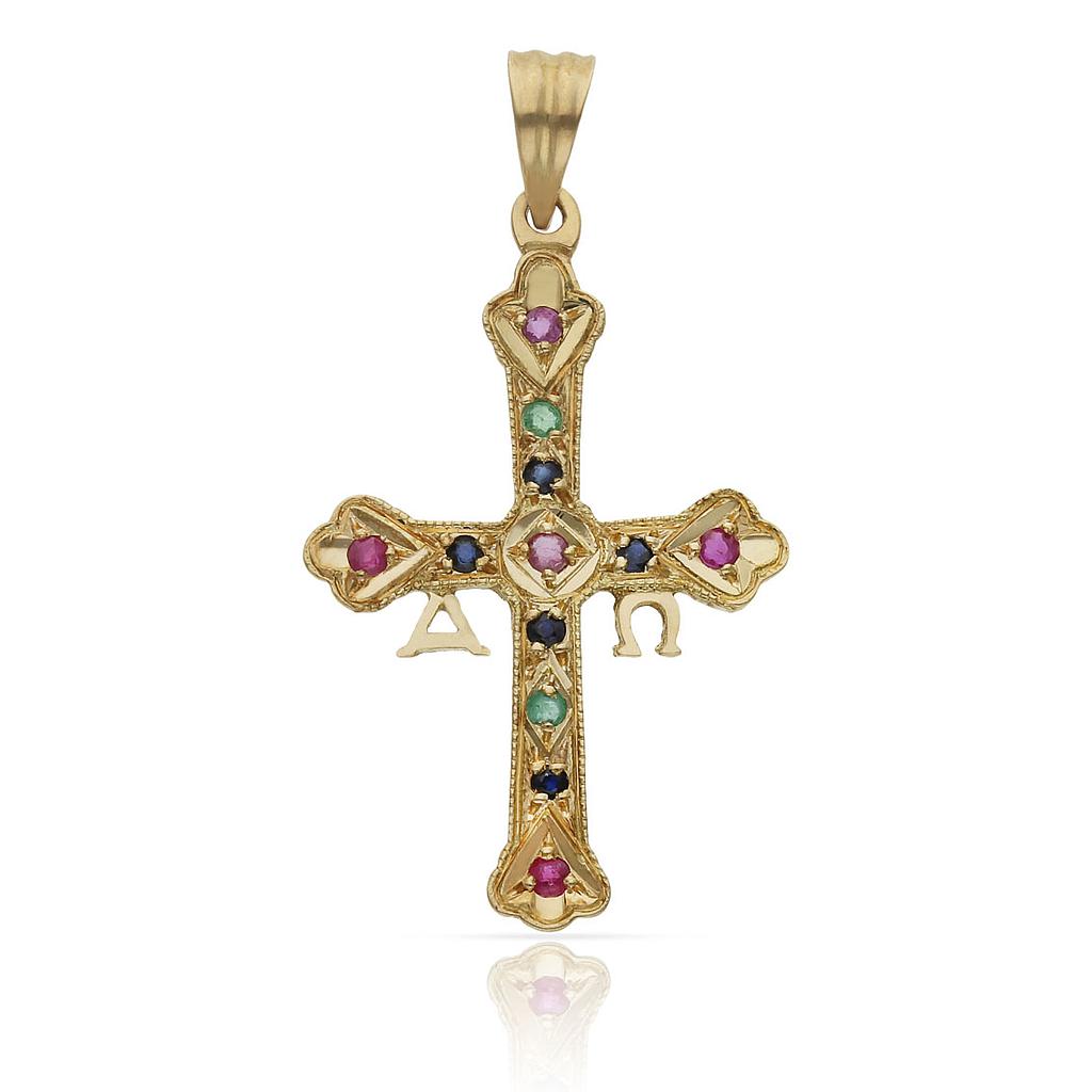 CRUZ ORO 18KL ASTURIANA - 20x32MM