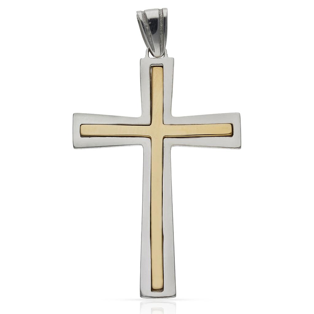 CRUZ ORO 18KL BICOLOR - 26X40MM