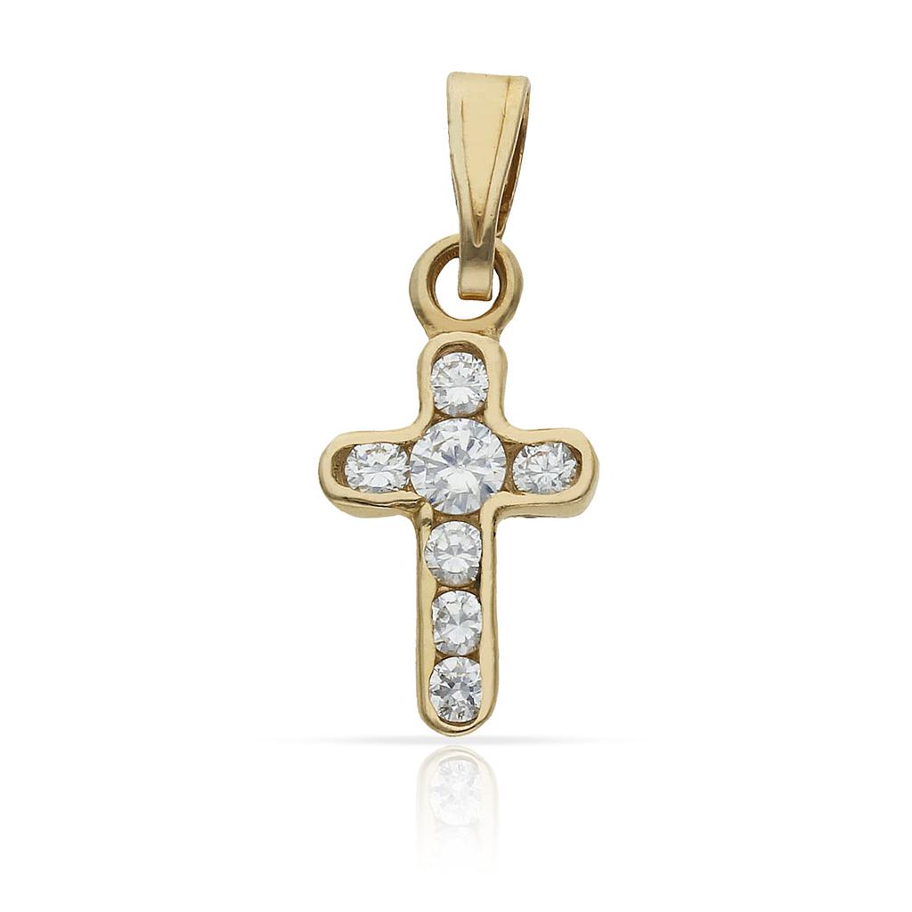 CRUZ ORO 18KL CIRCONITAS - 10X19MM