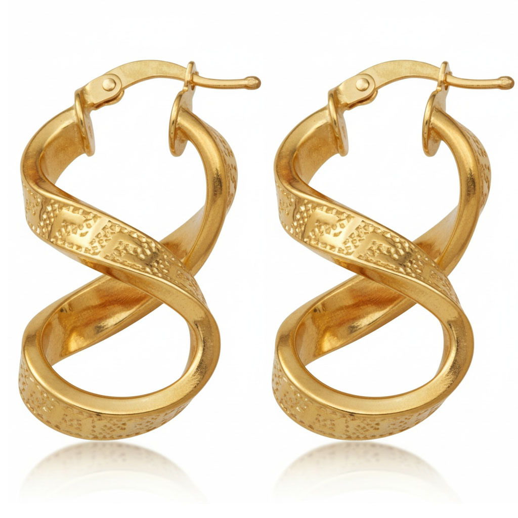 AROS ORO 18KL GRECA - 15x27MM