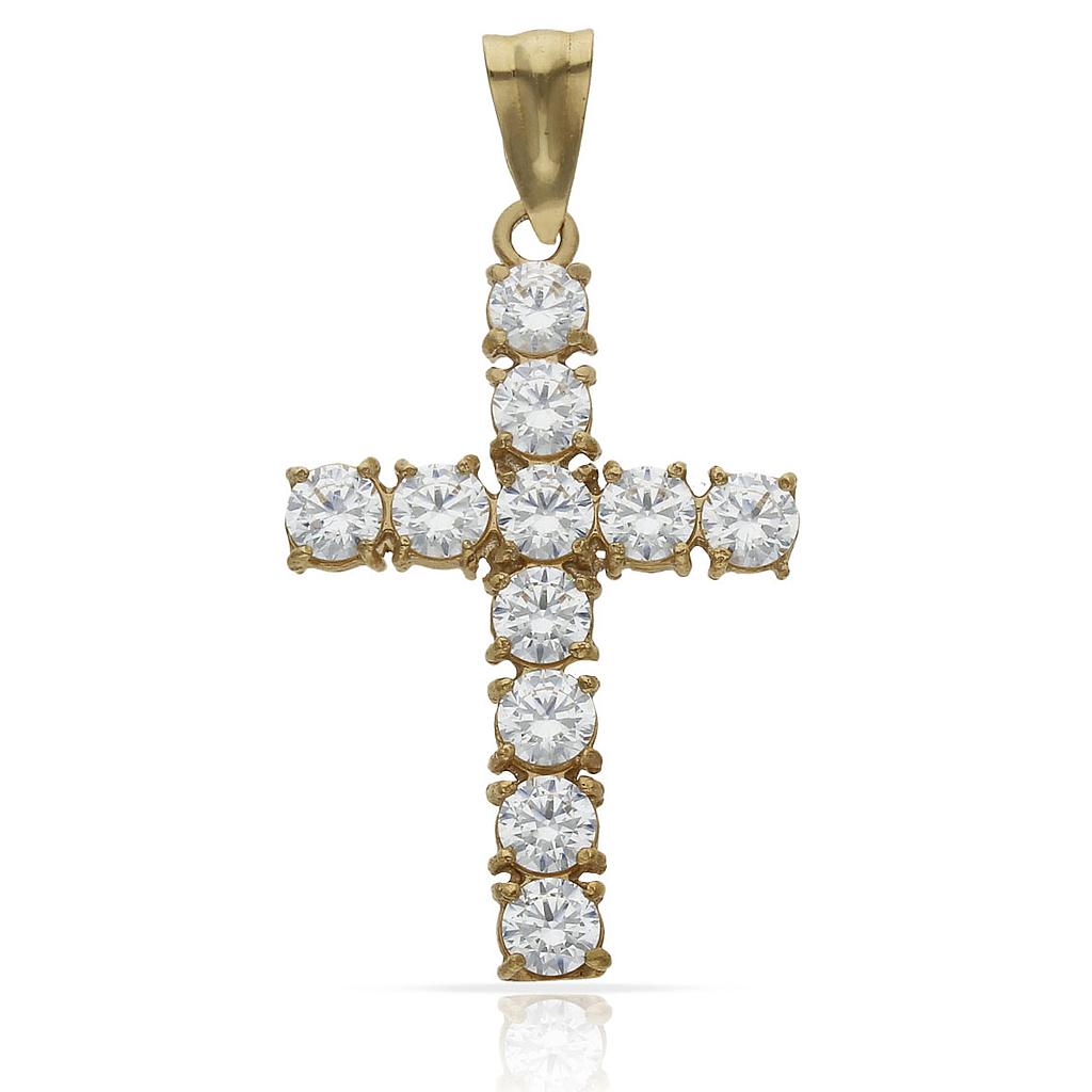 CRUZ ORO 18KL CIRCONITAS - 19x29MM