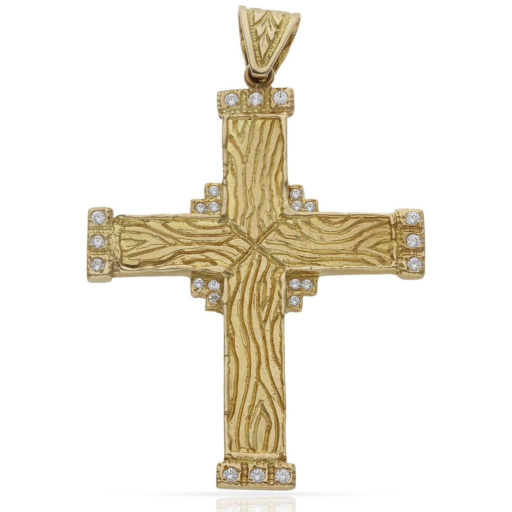 CRUZ ORO 18KL CIRCONITAS - 38X50MM