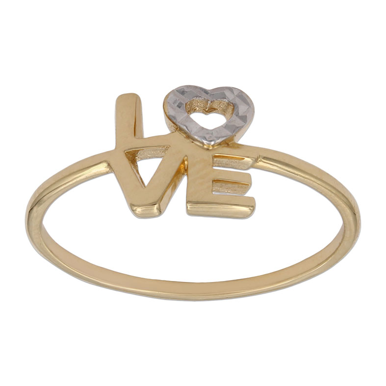 SORTIJA BICOLOR LOVE ORO 18KL