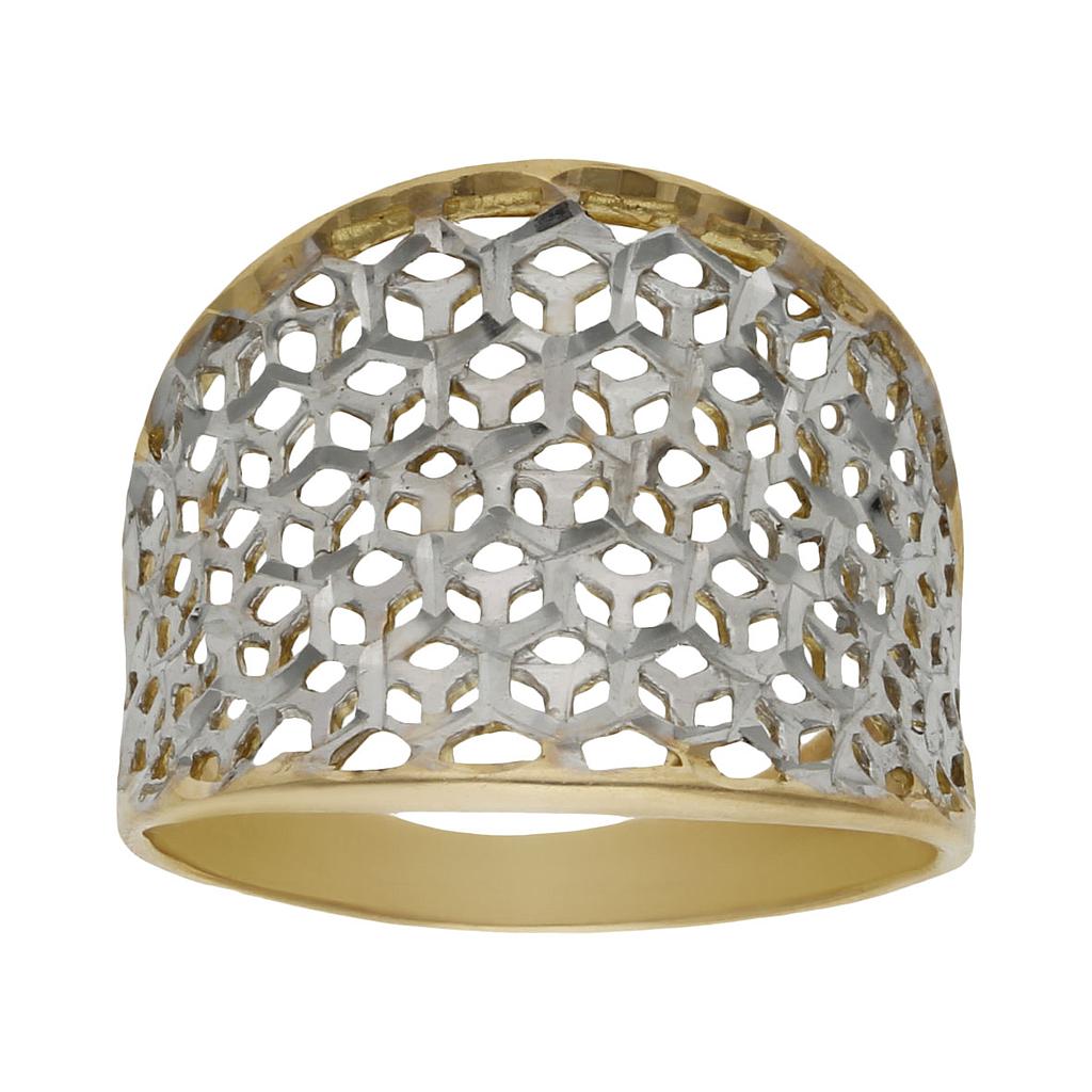 SORTIJA BICOLOR ORO 18KL CALADA