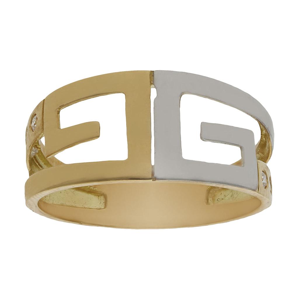 SORTIJA BICOLOR ORO 18KL CIRCONITAS