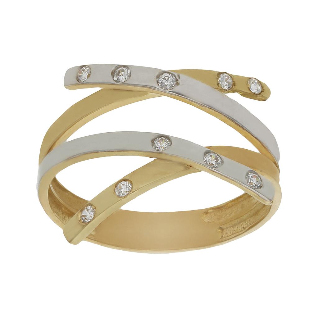 SORTIJA BICOLOR ORO 18KL CIRCONITAS