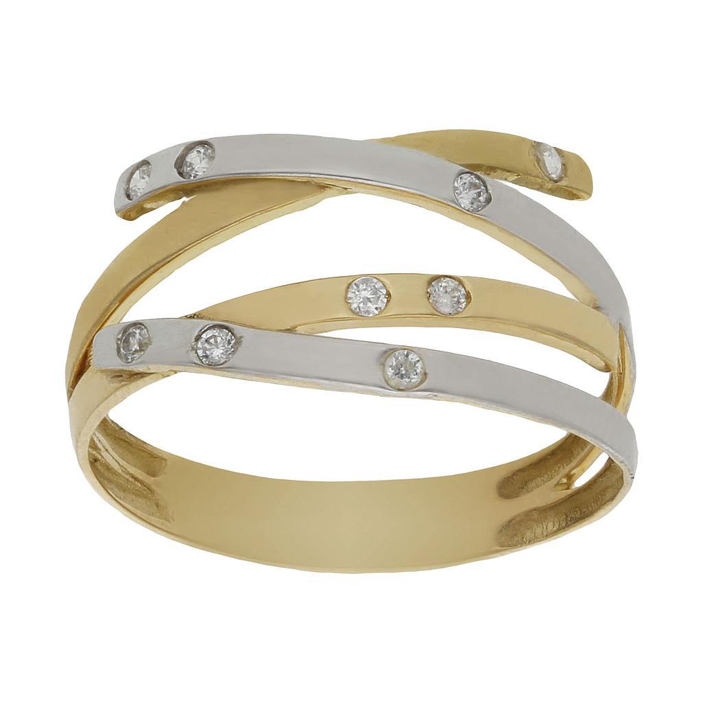 SORTIJA BICOLOR ORO 18KL CIRCONITAS