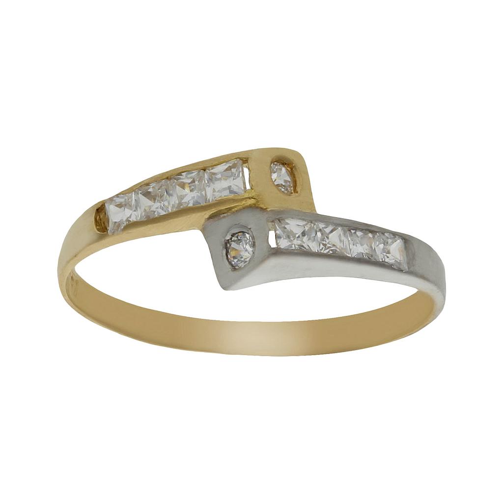 SORTIJA BICOLOR ORO 18KL CIRCONITAS